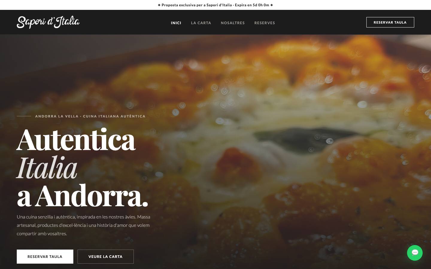 Sapori d'Italia — Web restaurante